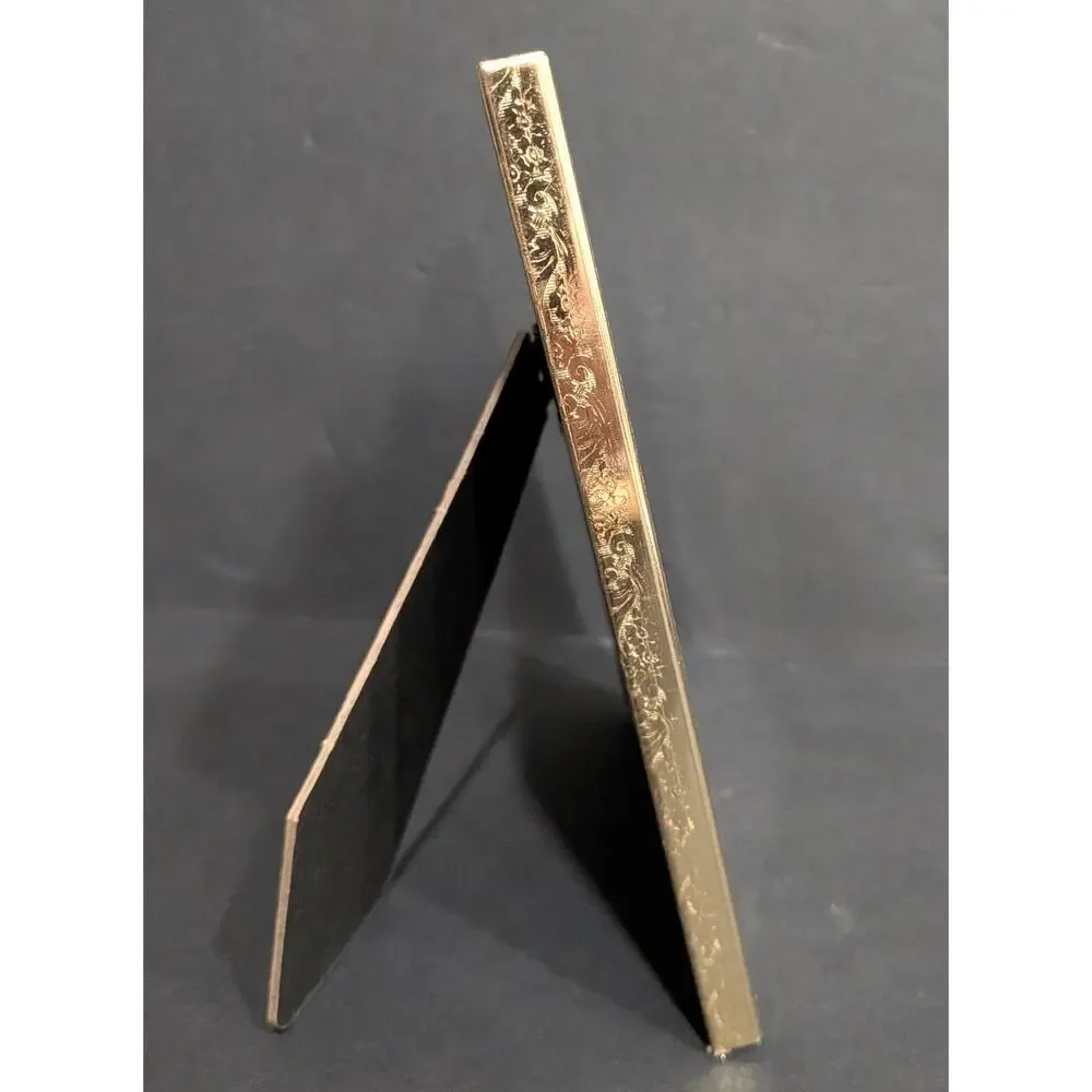 Vintage Gold Metal Photo Frame Ditzy Dainty Floral Mat Easel Back 5x7 Small